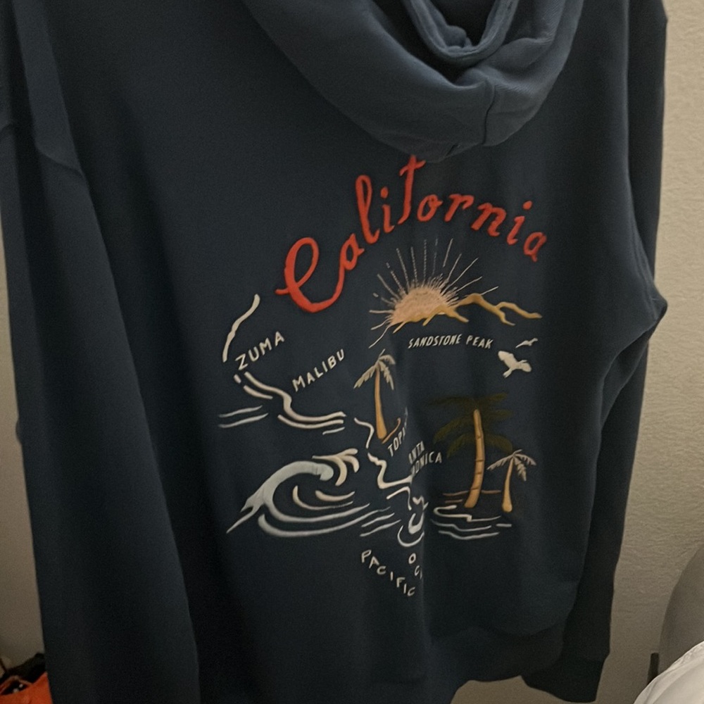 Faherty California Blue Sweatshirt Hoodie Size M